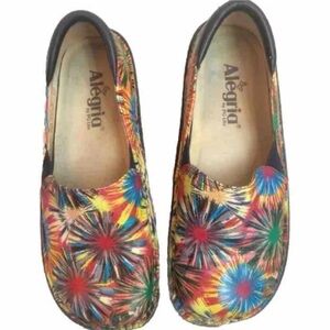 Alegria Debra Fireworks Leather Slip On Clogs Shoes 37 DEB-304 6 6.5 Women’s
